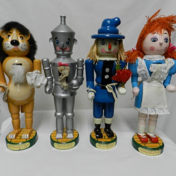 Kurt Adler WIZARD OF OZ Lion Scarecrow Tin Man Dorothy 14" Nutcrackers Set 4 Vtg - Picture 5 of 16